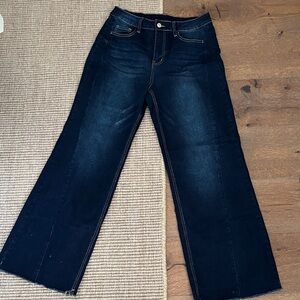 Women's Dark Blue Wide-Leg Jeans